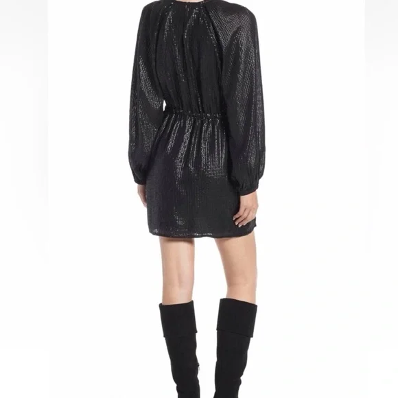 Something Navy Sequin Black Mini Dress - Picture 3 of 16